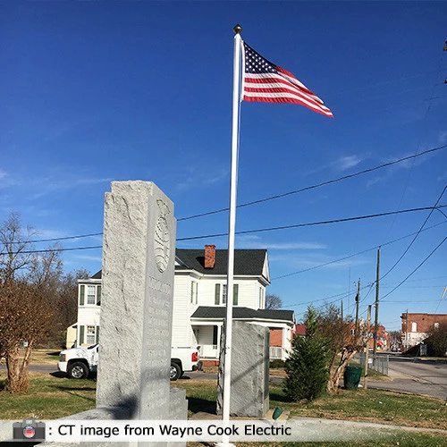 White 20' Fiberglass Flagpole With Ground Sleeve 1 White 20' Fiberglass Flagpole With Ground Sleeve