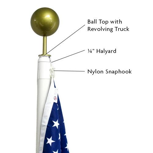 White 20' Fiberglass Flagpole With Ground Sleeve 2 White 20' Fiberglass Flagpole With Ground Sleeve - Image 2