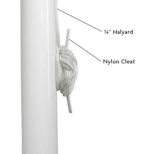 White 20' Fiberglass Flagpole With Ground Sleeve 3 White 20' Fiberglass Flagpole With Ground Sleeve - Image 3
