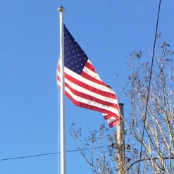 White 20' Fiberglass Flagpole With Ground Sleeve 15 White 20' Fiberglass Flagpole With Ground Sleeve -flag Shop Sale AH40020E07