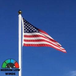 White 20' Fiberglass Flagpole With Ground Sleeve 17 White 20' Fiberglass Flagpole With Ground Sleeve -flag Shop Sale AH40020E09