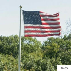 25' White Fiberglass Flagpole With Ground Sleeve -flag Shop Sale AH40025E07