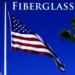 25' White Fiberglass Flagpole With Ground Sleeve -flag Shop Sale AH40025E09