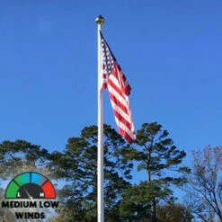 25' White Fiberglass Flagpole With Ground Sleeve -flag Shop Sale AH40025E15