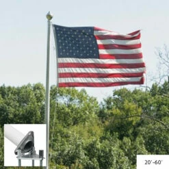 25' White Fiberglass Flagpole With Hinge Base -flag Shop Sale AH41025E07