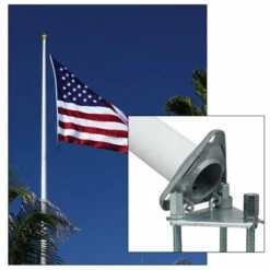 25' White Fiberglass Flagpole With Hinge Base -flag Shop Sale AH41025E08
