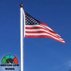 25' White Fiberglass Flagpole With Hinge Base -flag Shop Sale AH41025E12