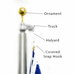 Commercial Aluminum 35 Foot One Piece Flagpole - Majestic™