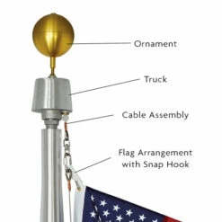 Internal Halyard Aluminum Flag Pole - Excell™