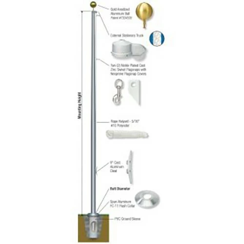 Fine-Line Aluminum Outdoor Flagpoles 7 Fine-Line Aluminum Outdoor Flagpoles - Image 7