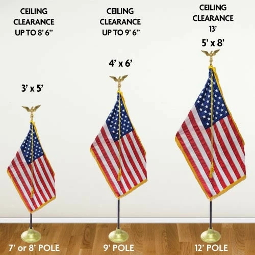 American Indoor Flag Sets – Oak Flagpole 7 American Indoor Flag Sets – Oak Flagpole - Image 7