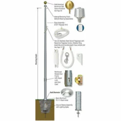 Internal Halyard Aluminum Flagpole – Sentry -flag Shop Sale SentryFlagpoles14