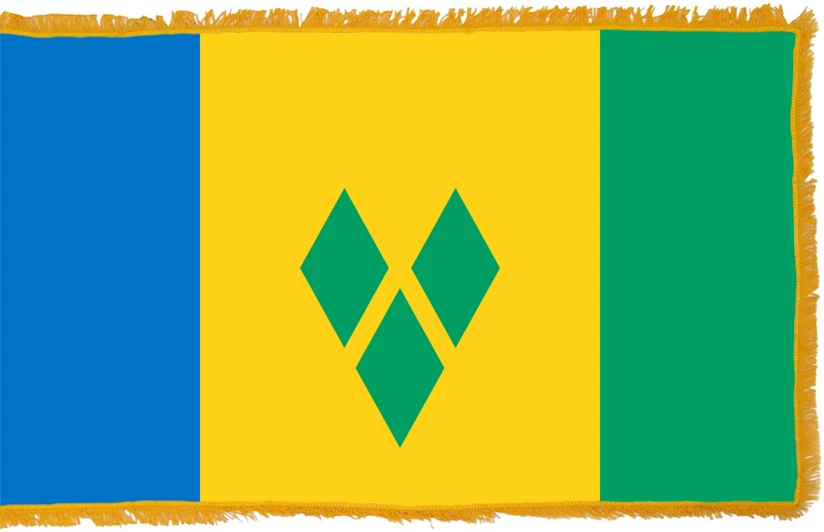 St. Vincent & Grenadines Flag Indoor Polyester 1 St. Vincent & Grenadines Flag Indoor Polyester