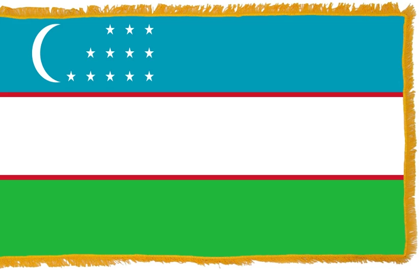 Uzbekistan Flag Indoor Polyester 1 Uzbekistan Flag Indoor Polyester